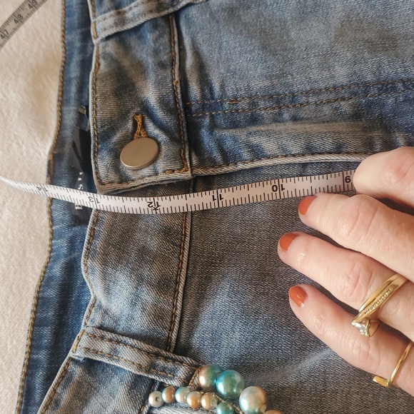 Boston Proper embellished pearl ankle Sz. 12 Blue Jeans NWT - Picture 10 of 11